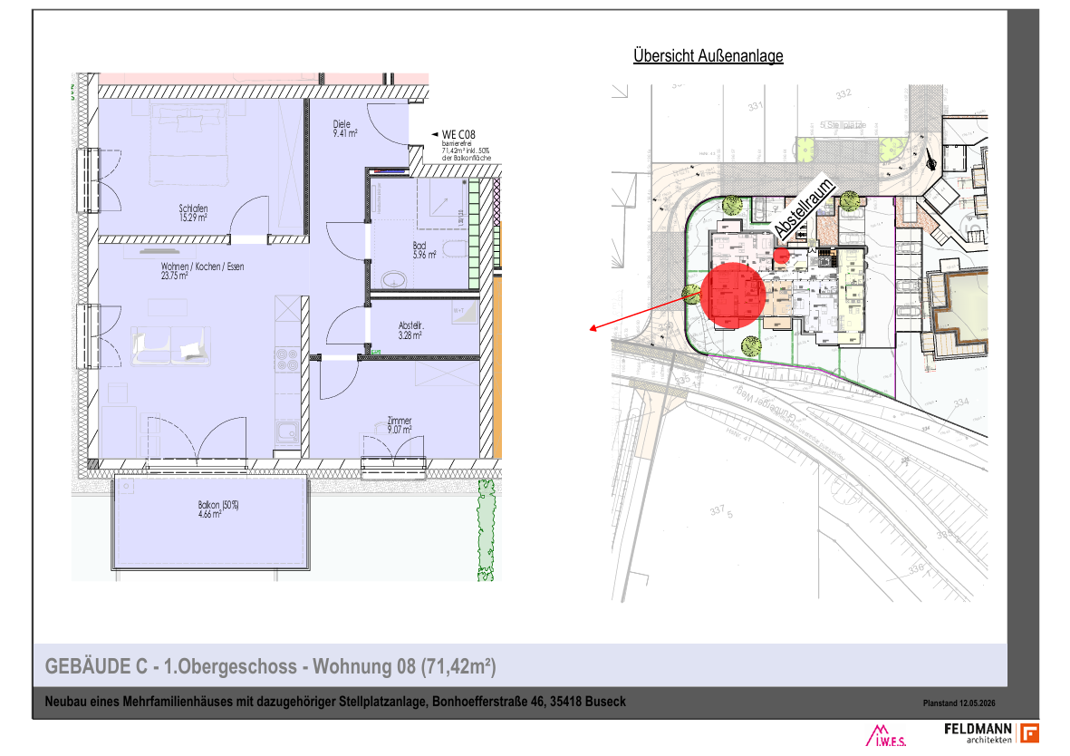 Thumbnail-Wohnung zum Mieten in Buseck 990,00 € 71.42 m²