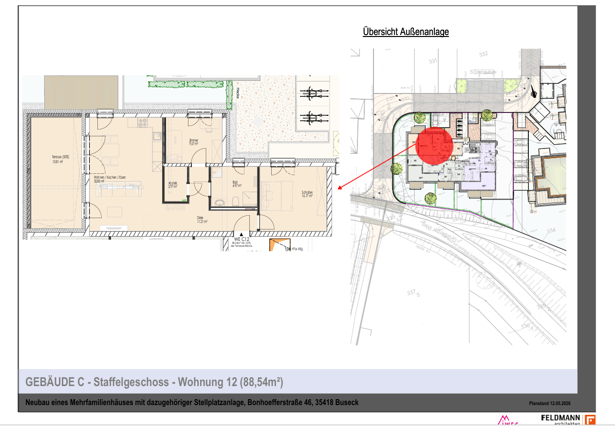 Thumbnail-Wohnung zum Mieten in Buseck 1.290,00 € 88.54 m²