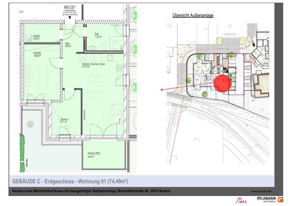 Thumbnail-Wohnung zum Mieten in Buseck 950,00 € 74.49 m²