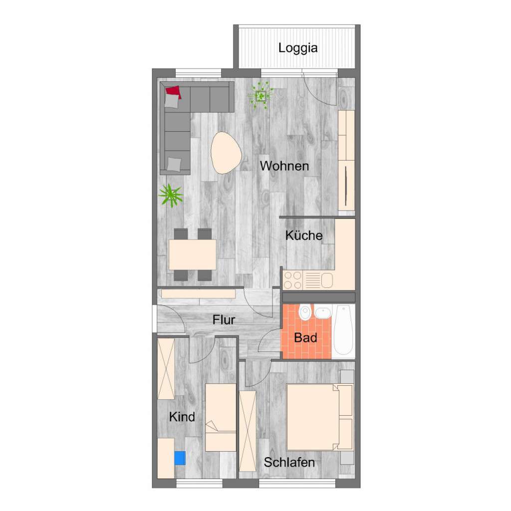 Thumbnail-Wohnung zum Mieten in Zwickau 455,00 € 70 m²