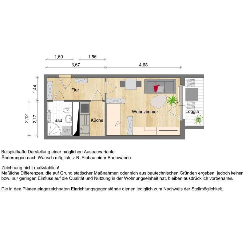 Thumbnail-Wohnung zum Mieten in Zwickau 207,70 € 31 m²