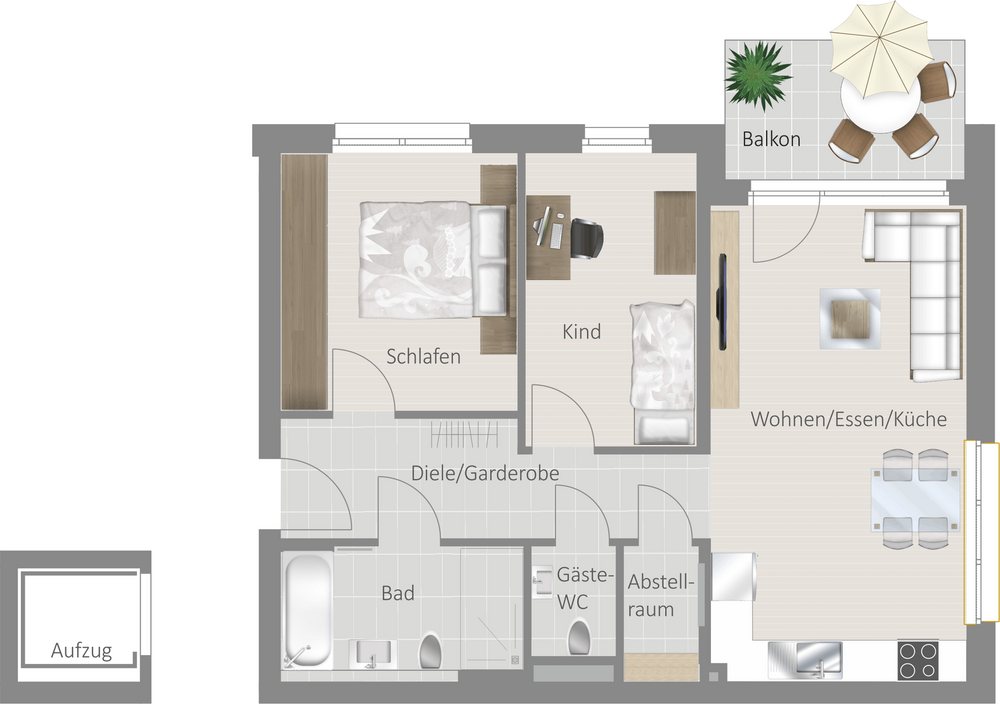 Thumbnail-Wohnung zum Kaufen in Löchgau 449.800,00 € 70.52 m²