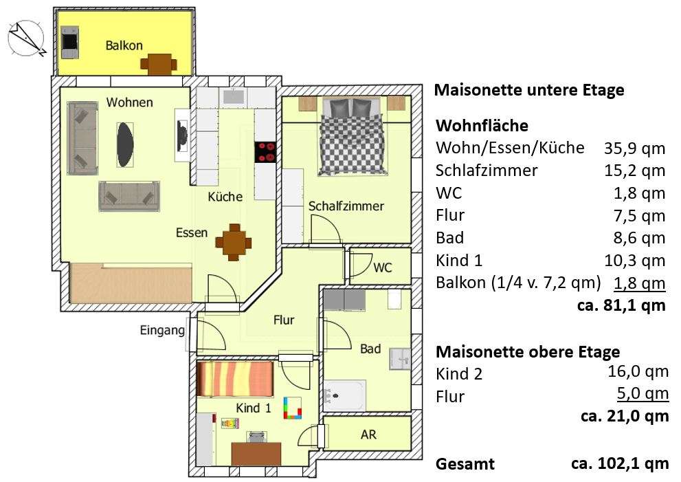 Thumbnail-Wohnung zum Kaufen in Waiblingen 479.000,00 € 102.1 m²
