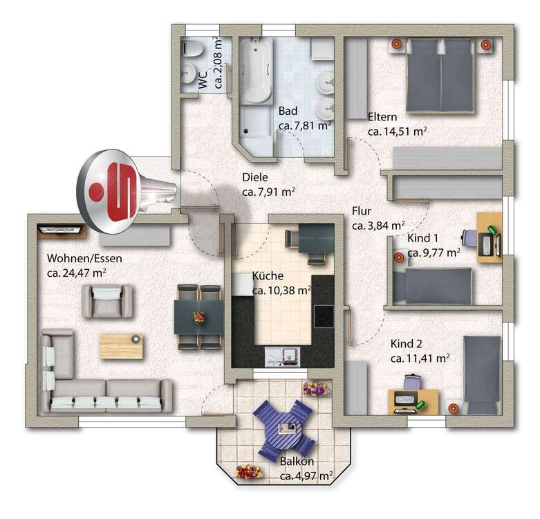Thumbnail-Wohnung zum Kaufen in Weißbach 229.000,00 € 90 m²