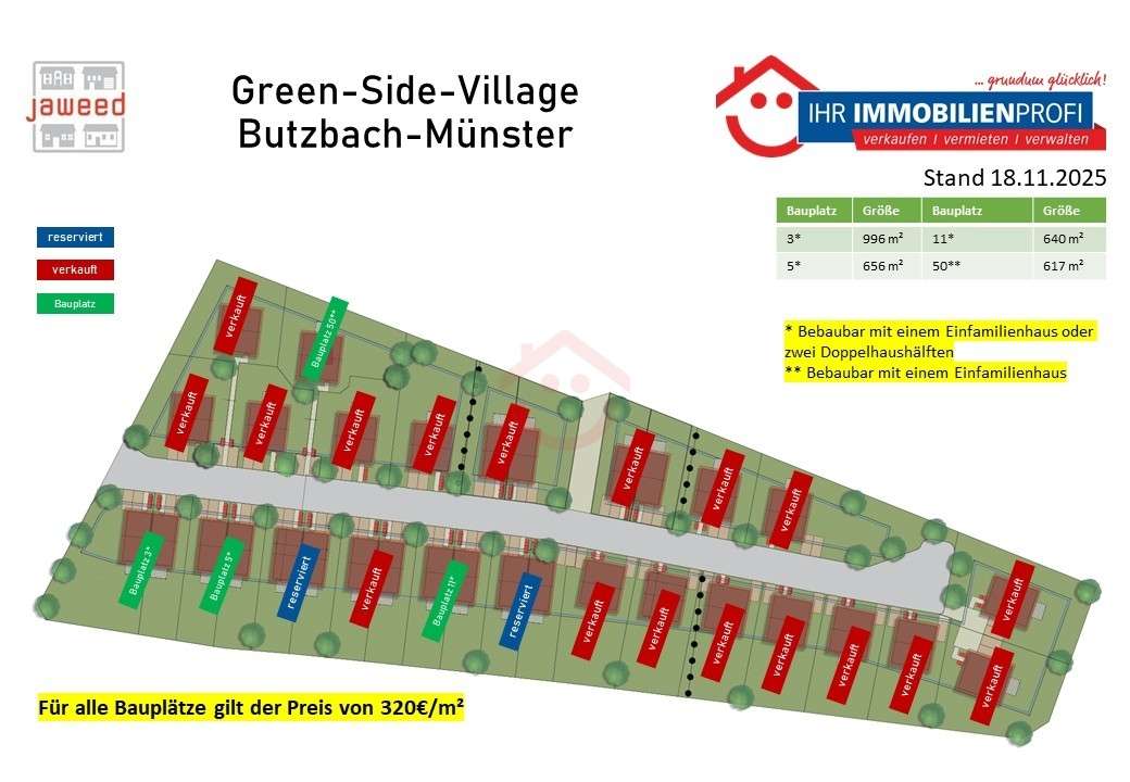 Thumbnail-Grundstück zu verkaufen in Butzbach 197.440,00 € 617 m²