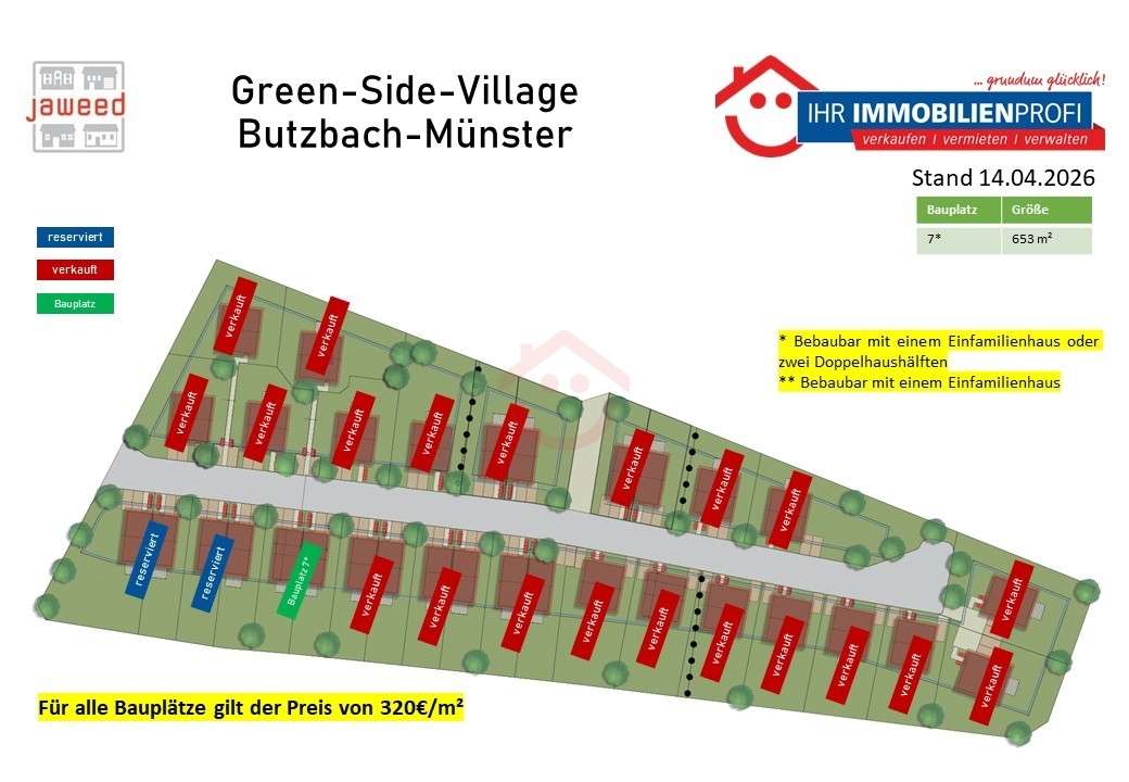 Thumbnail-Grundstück zu verkaufen in Butzbach 197.440,00 € 617 m²