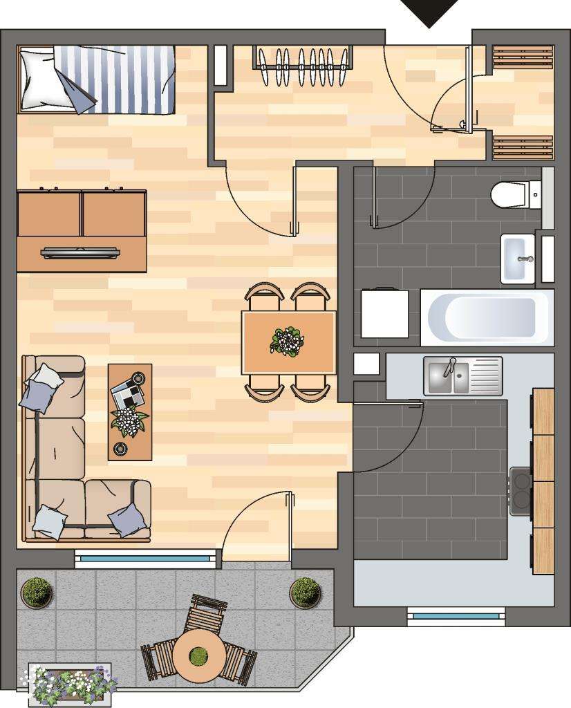 Thumbnail-Wohnung zum Mieten in Kaiserslautern 409,00 € 42.77 m²