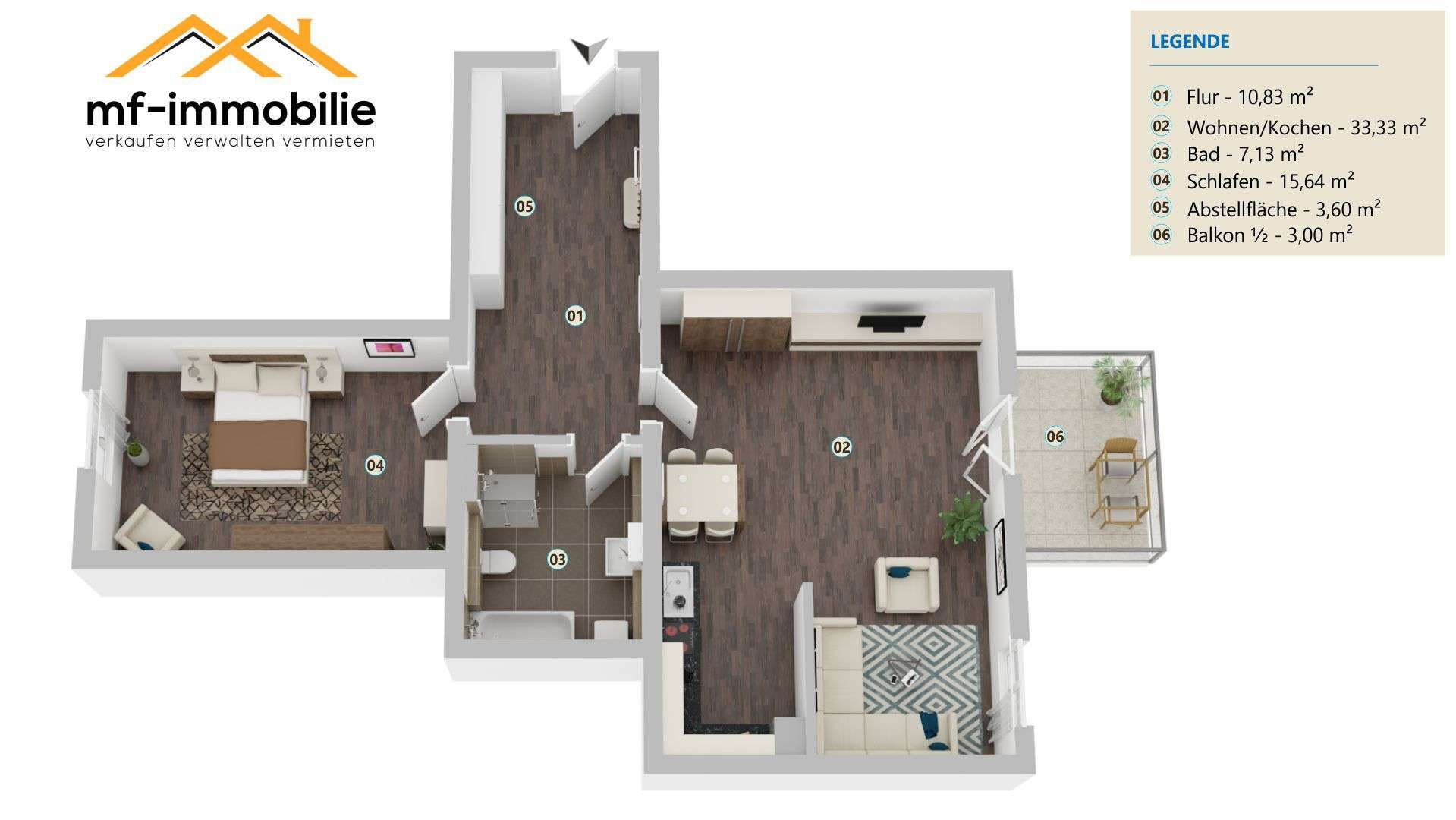 Thumbnail-attraktive 2 Zimmer mit Balkon in Mariental