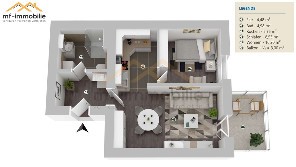 Thumbnail-zwei Zimmer Wohnung mit Balkon in Mariental EBK kann übernommen werden