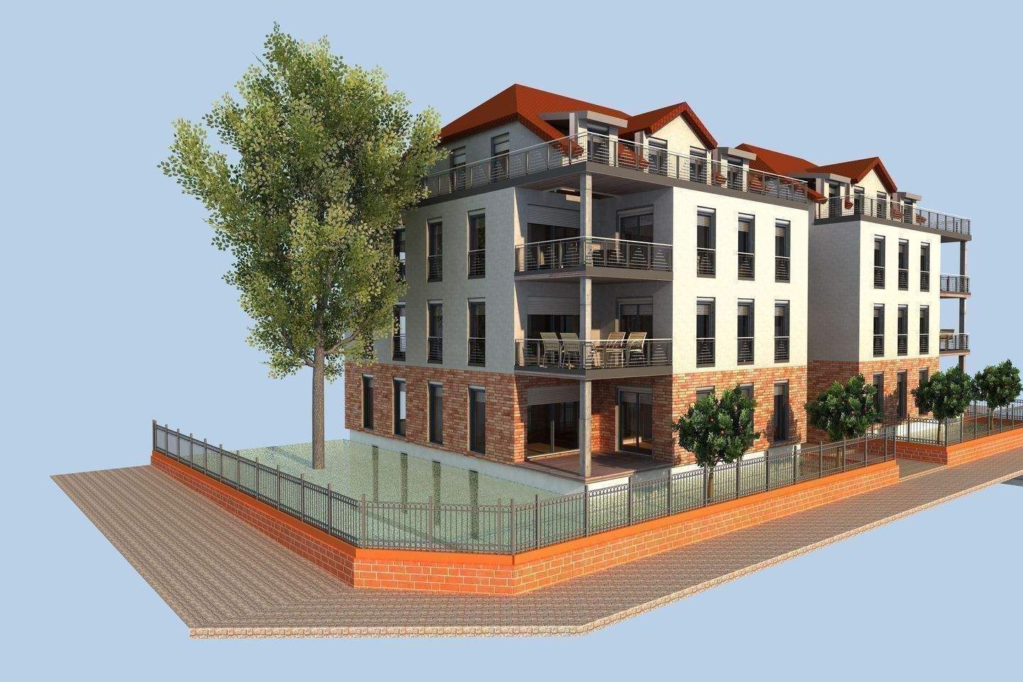 Thumbnail-Grundstück für 2 Stadthäuser mit 4 Wohnungen + Tiefgarage oder 4 Doppelhaushälften im Villenviertel von Markkleeberg (Neubauprojekt)!