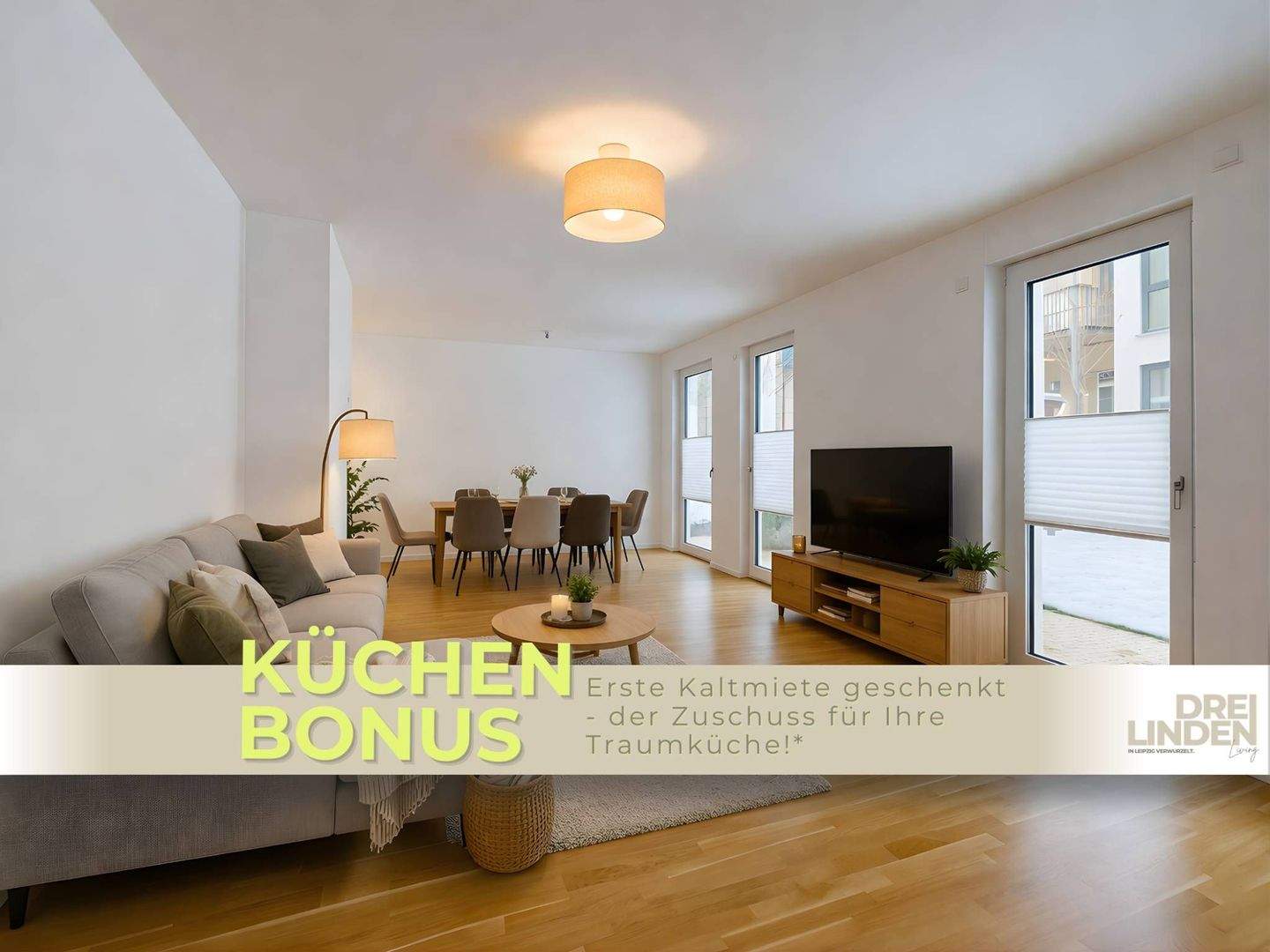 Thumbnail-**KÜCHENBONUS** Großzügige 2-Zimmer-Wohnung mit privater Terrasse im Neubauquartier DREILINDEN Living