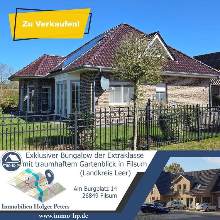 Thumbnail-Exklusiver Bungalow der Extraklasse mit traumhaftem Gartenblick in Filsum (Landkreis Leer)