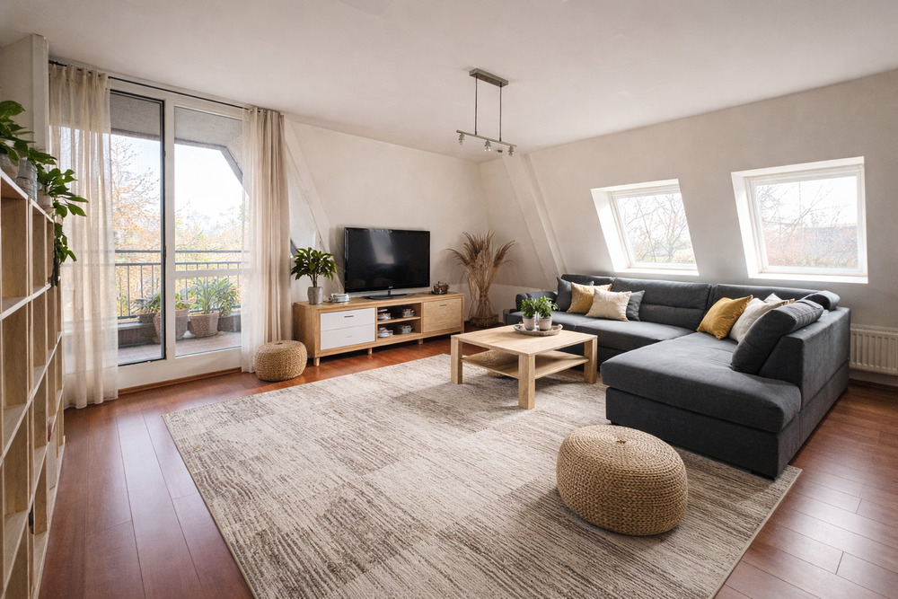 Thumbnail-Gemütliche 3-Zimmer-Dachgeschosswohnung mit Loggia und Fahrstuhl