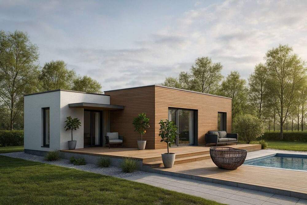 Thumbnail-Rohe 77 - Moderner Bungalow in KfW 40, einzugsfertig, inkl. KfW40, Fundamente