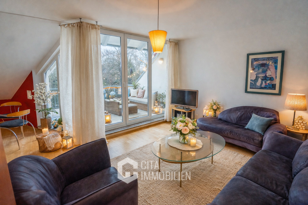 Thumbnail-Frankfurt-Niederursel: 2 Zimmer Maisonette mit Balkon + Tiefgarage