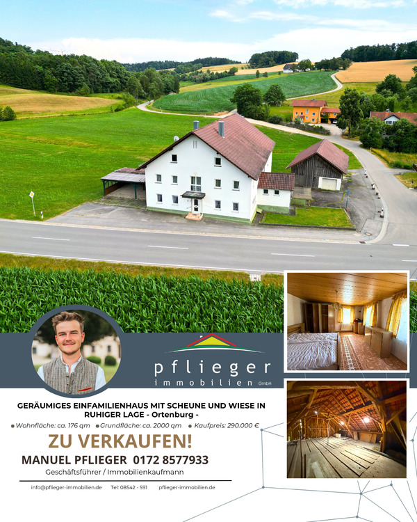 Thumbnail-Geräumiges Einfamilienhaus mit Scheune und Wiese in ruhiger Lage