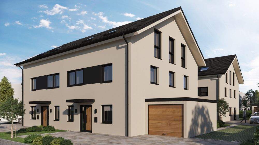 Thumbnail-RosenHomes- Neubau moderne Doppelhaushälfte mit Südterrasse, 2 Stellplätzen, KfW 55 - Haus 1