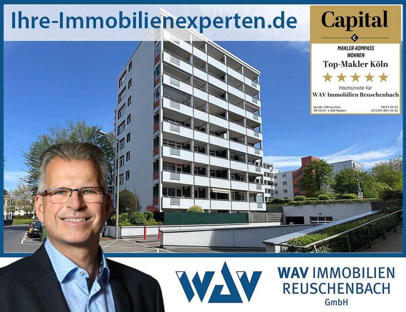 Thumbnail-Modernisierte 2-Zimmer-Wohnung mit großem Balkon und Tiefgaragenplatz in Köln-Weiden (bezugsfrei)