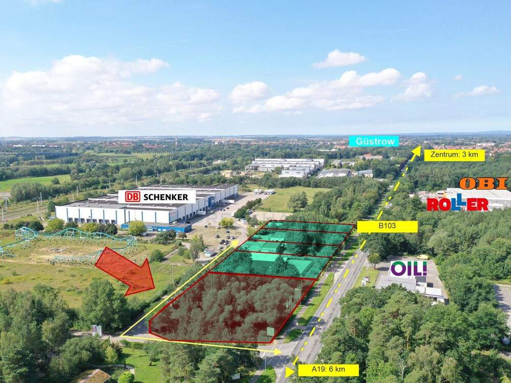 Thumbnail-Werbewirksames Gewerbe-Eckgrundstück an der B103! 3 km ins Zentrum und 6 km zur BAB 19