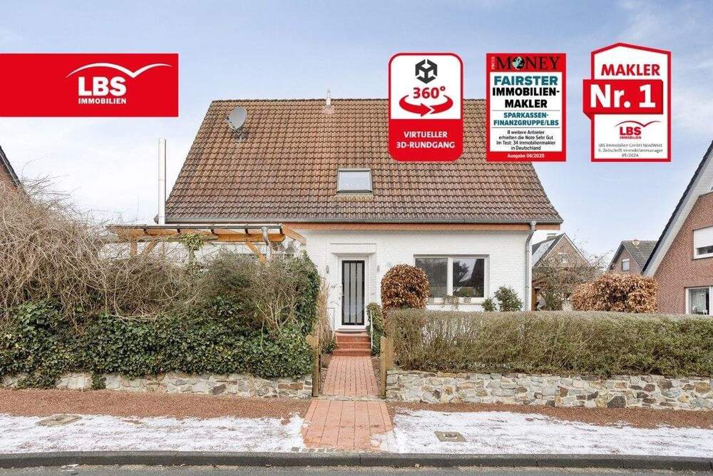 Thumbnail-Gepflegtes Einfamilienhaus mit Kamin, zwei Garagen & geschützten Terrassen