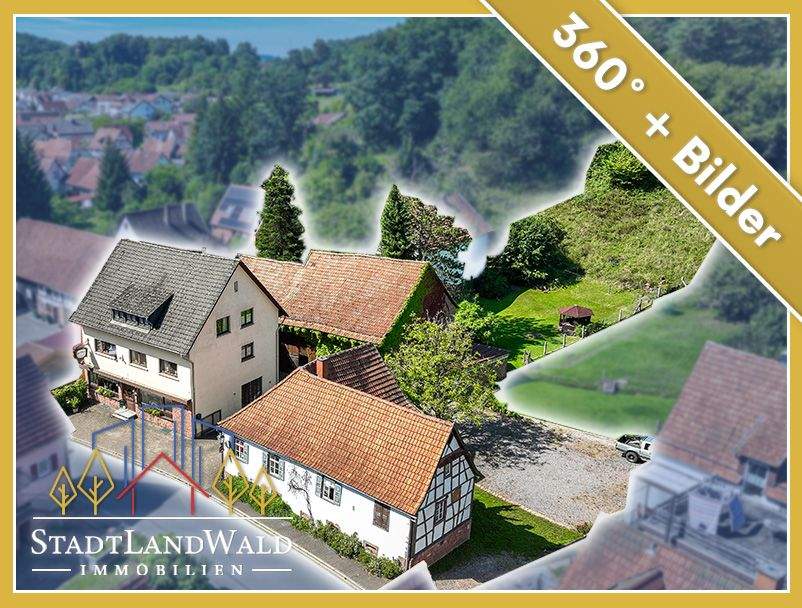 Thumbnail-Großes Anwesen mit Pension, FeWos, vermietetem Fachwerkhaus, Scheune & Bachlauf in Erfweiler