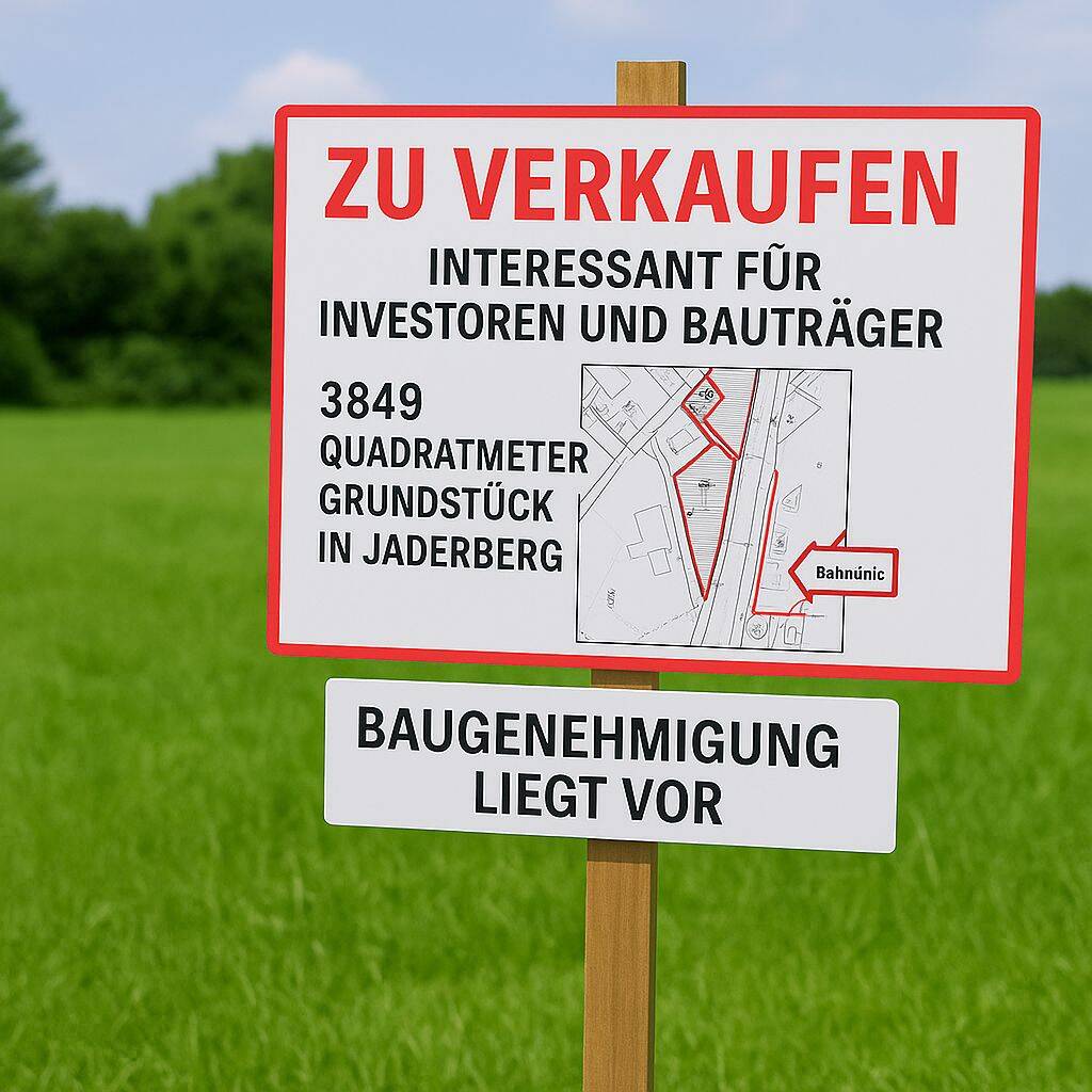 Thumbnail-3849m² Grundstück in Jaderberg mit Baugenehmigung für 3 Mehrfamilienhäuser mit je 6 WE