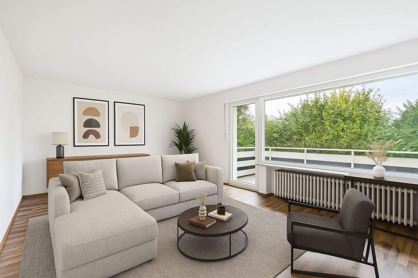 Thumbnail-Helles Wohngefühl: Erdgeschosswohnung mit großzügigen Fensterfronten, Balkon und Stellplatz