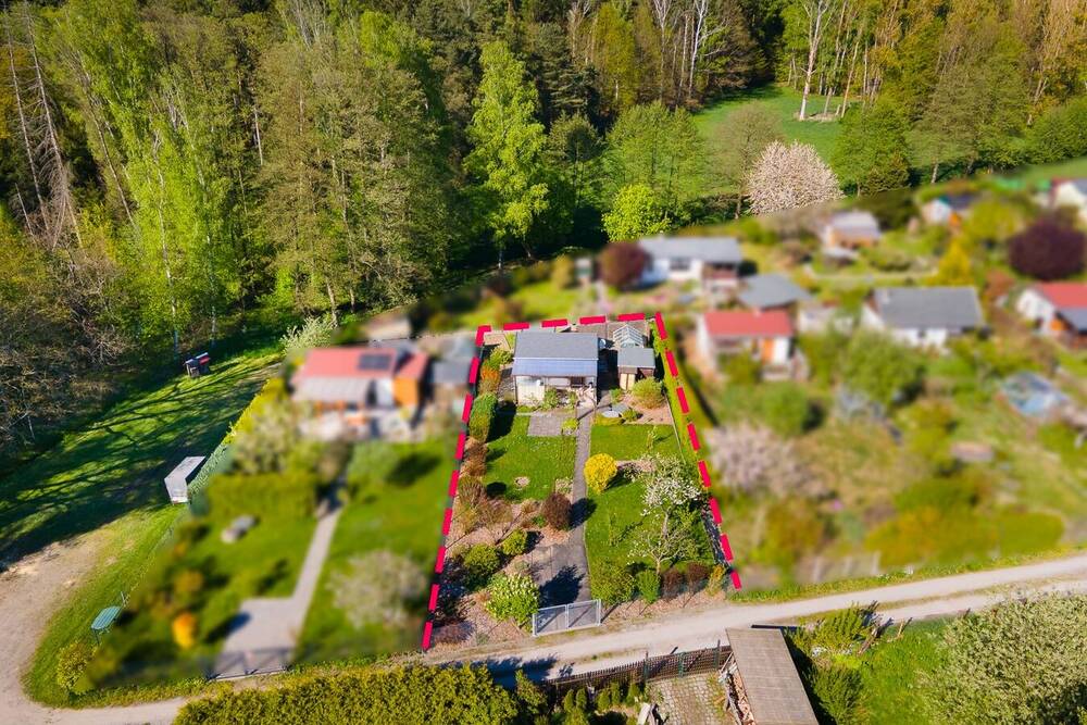 Thumbnail-Gartengrundstück (kein Pachtland) mit massivem Gartenhaus + Stellplatz in ruhiger Waldrandlage!