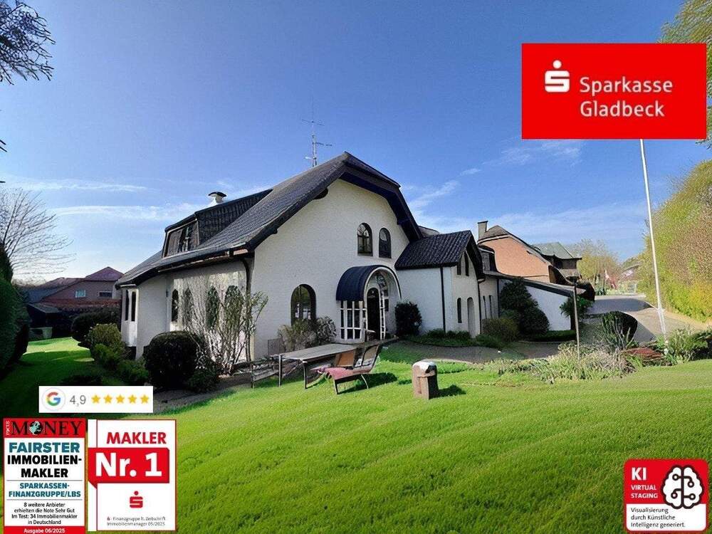 Thumbnail-Repräsentatives Einfamilienhaus mit Einliegerhaus in begehrter Waldrandlage von Gladbeck!