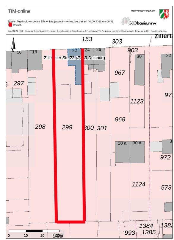 Thumbnail-Sehr großes Grundstück (1655 m²) in Duisburg-Buchholz, gute Lage, Hinterlandbebauung möglich.
