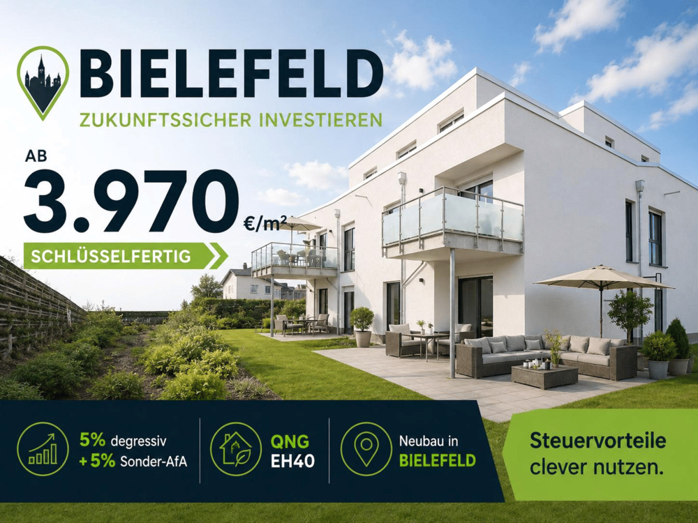 Thumbnail-BEI BIELEFELD. Solide & lukrative Invest- Möglichkeiten: Hohe Afa durch QNG-Cert. Plus KfW-296 möglich.