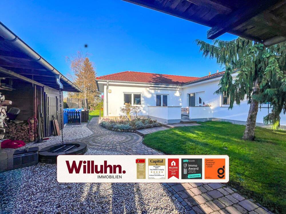 Thumbnail-Familienfreundliches Einfamilienhaus mit Gartenhaus, Wintergarten und attraktivem Grundstück