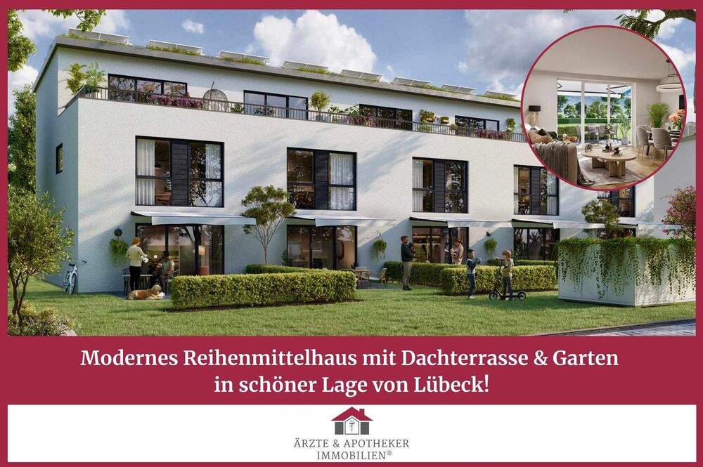 Thumbnail-Modernes Reihenmittelhaus mit Dachterrasse in schöner Lage von Lübeck