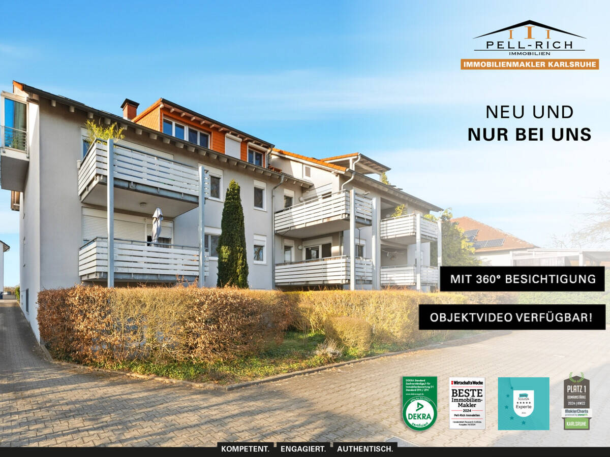 Thumbnail-NATUR PUR: Eigentumswohnung in Randlage von KA-Knielingen mit Balkon und Garage zu veräußern