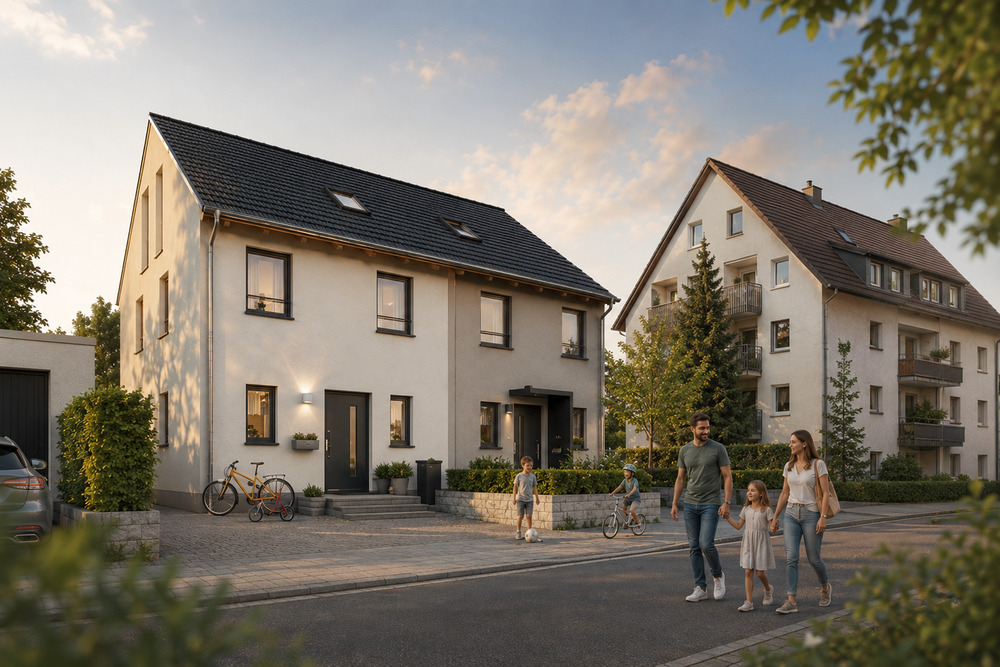 Thumbnail-Gambach: Moderne Doppelhaushälfte mit Grundstück in zentraler Lage - provisionsfrei