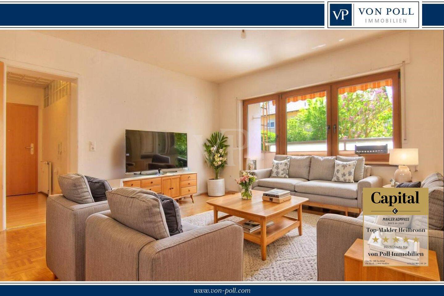 Thumbnail-Gemütliche 3,5-Zimmer-Wohnung mit Balkon und Garage in Gundelsheim