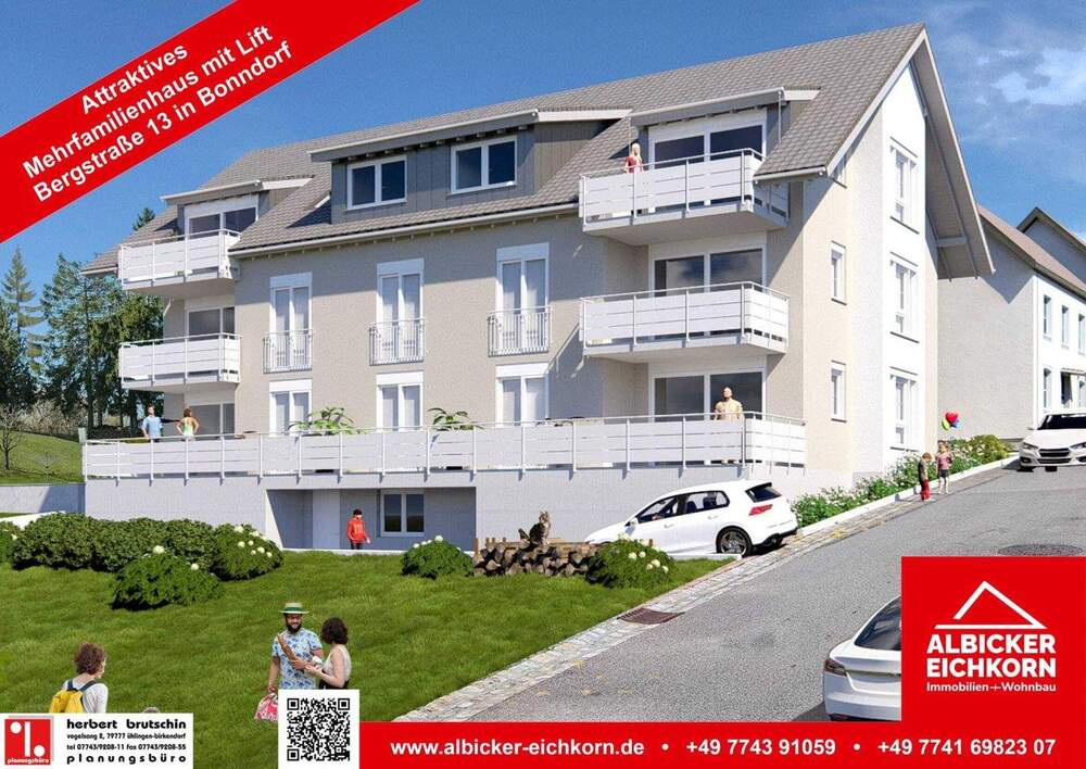 Thumbnail-3 Zi. DG mit Galerie und Balkon ca. 100 m² - Wohnung 6 - Bergstr. 13, 79848 Bonndorf-Neubau mit Lift