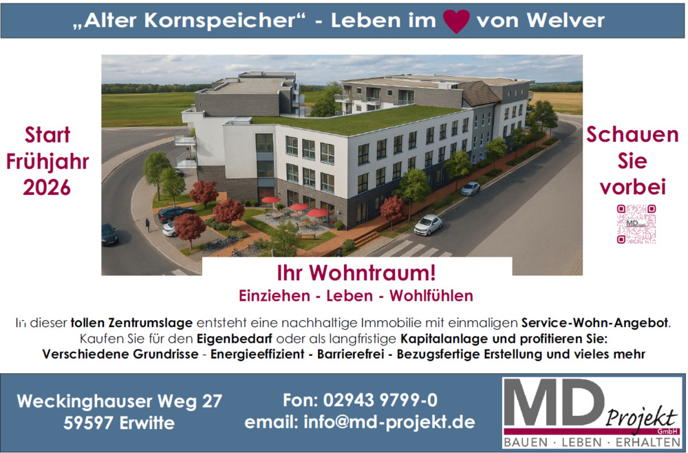 Thumbnail-Neues Wohnquartier ALTER KORNSPEICHER - KOMFORTABLE Eigentumswohnung mit BALKON gen SÜD-WEST