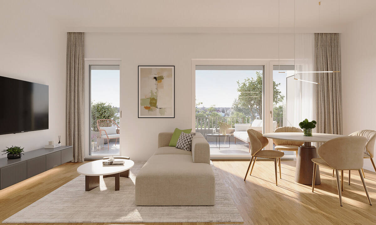 Thumbnail-3-Zimmer-Wohnung mit Südbalkon und Loggia in komfortablem Neubau in Eching