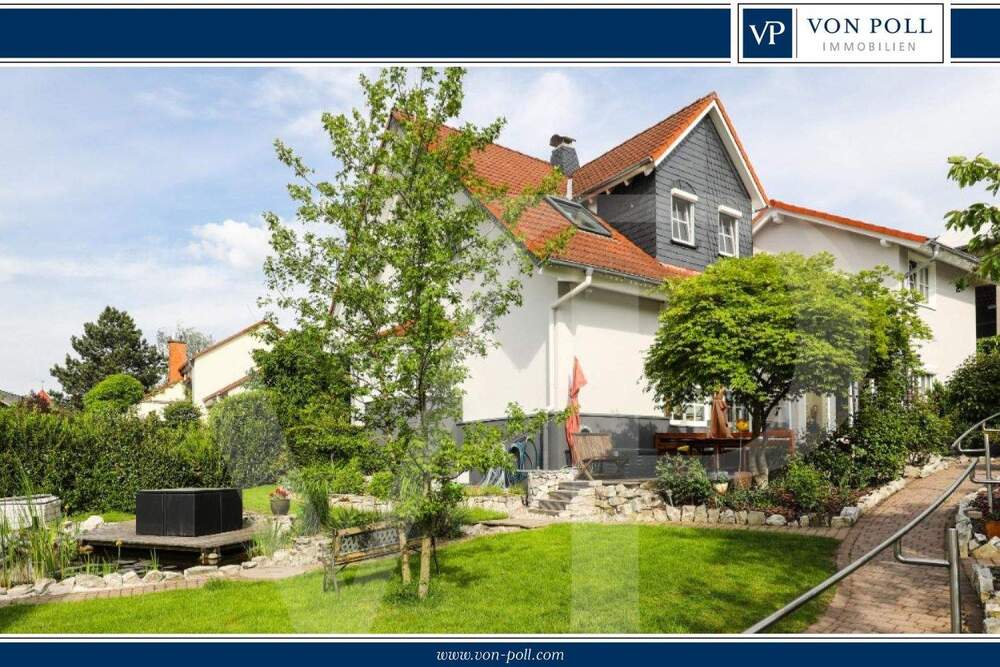 Thumbnail-Fernblick, Privatsphäre, Gartendiyll in zentraler Lage: EFH mit Gästehaus & ELW, Doppelgarage, Stpl