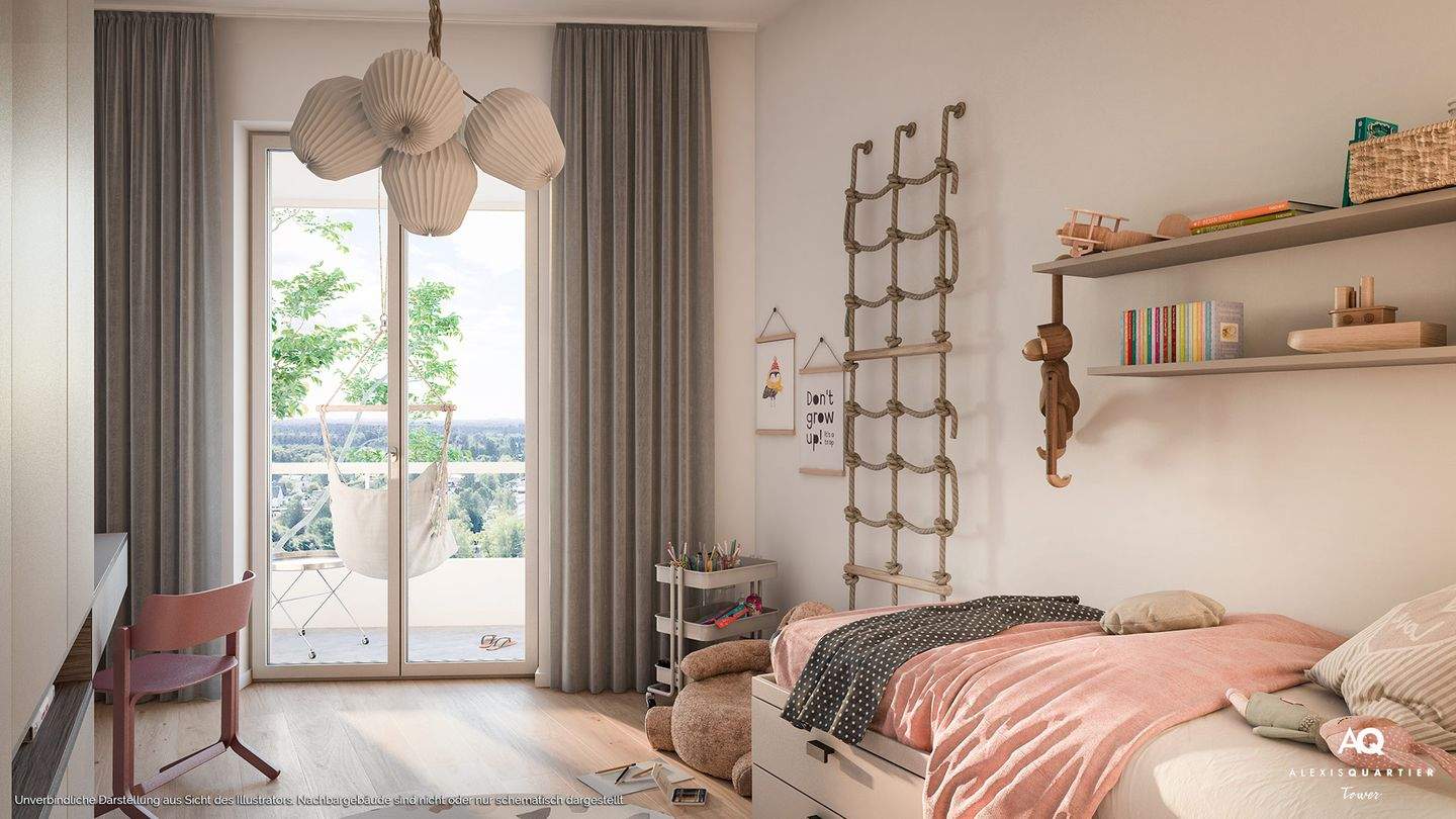 Thumbnail-3-Zi.-Eck-Whg. mit 2 Bädern, offener Küche und umlaufendem Balkon