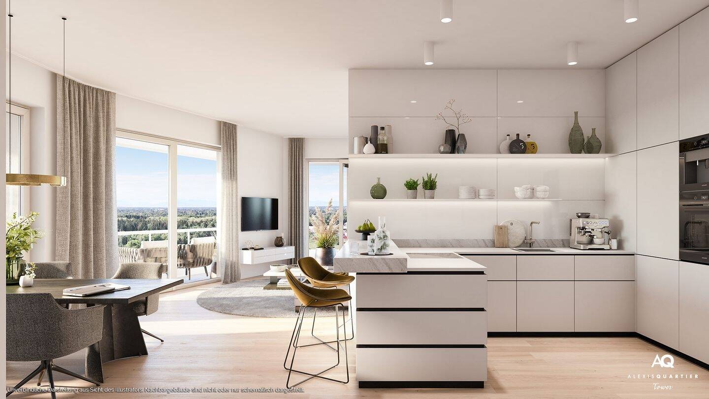 Thumbnail-Panorama-Bergblick! 3-Zi.-Whg. mit sehr großzügigem Wohn-Essbereich, 2 Bädern u. umlaufendem Balkon