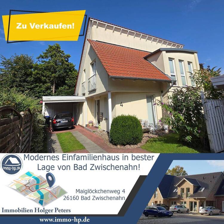 Thumbnail-Modernes Einfamilienhaus in bester Lage von Bad Zwischenahn, nur wenige Schritte zum Park der Gärten und dem Zwischenahner Meer!