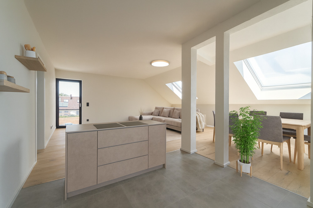 Thumbnail-Stilvolle Dachgeschosswohnung mit Panorama-Dachfenstern und Terrasse