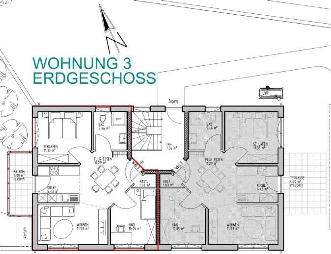 Thumbnail-Energieeffiziente 3-Zimmer-Erdgeschosswohnung mit Balkon