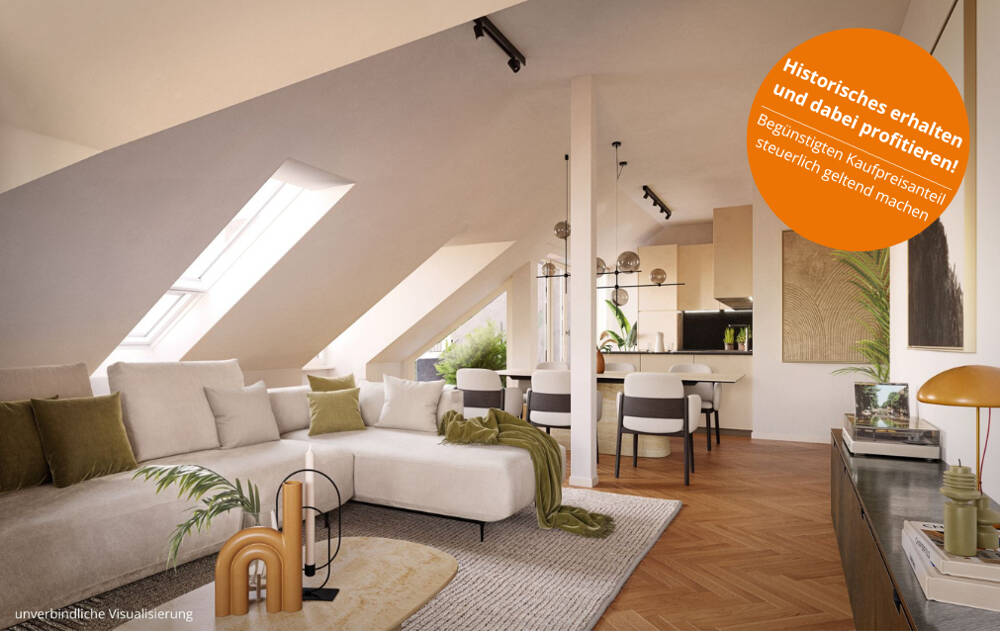 Thumbnail-2 Zimmer-Dachgeschoss-Wohnung mit ca. 56m² und Terrasse