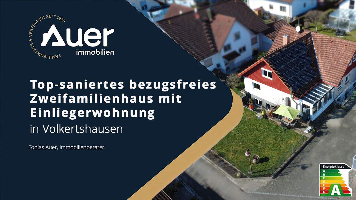 Thumbnail-Top-saniertes bezugsfreies Zweifamilienhaus mit Einliegerwohnung in Volkertshausen - Energieklasse A