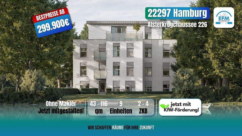 Thumbnail-++VORGEMERKT++ NEUBAU 2 ZKB MIET-ENERGIESPAREND mit Garten, Alsterzugang & große Terrasse