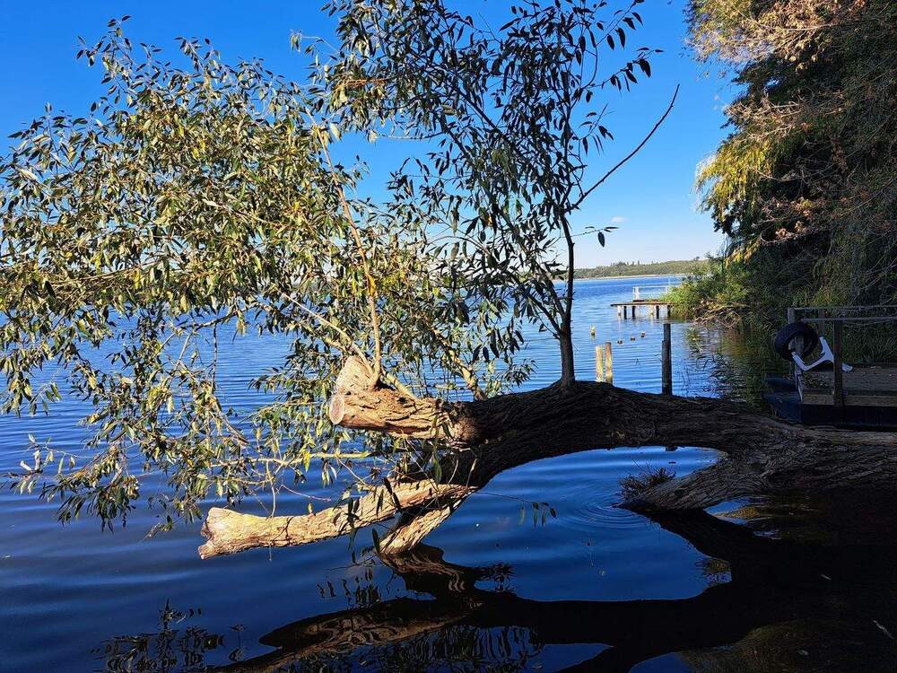 Thumbnail-Baugrundstück mit Zugang zum Motzener See mit Steg sowie massivem Bungalow