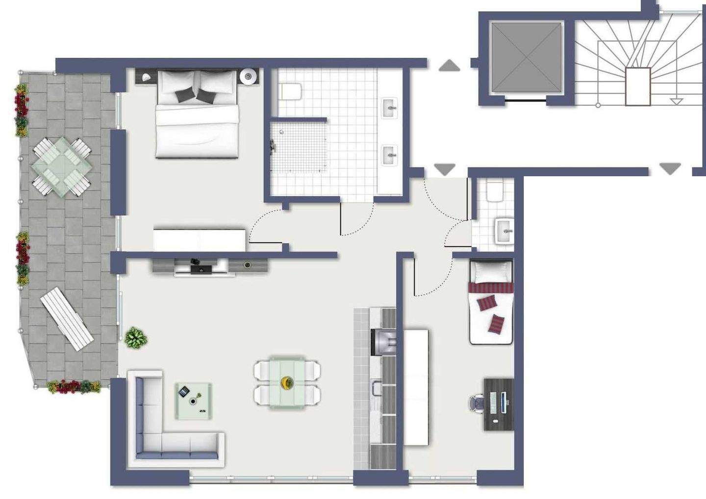 Thumbnail-NEUBAU MIT SONNENUNTERGANG: Barrierearme 3-Zimmer-Wohlfühlwohnung mit Westbalkon in Schlebusch.